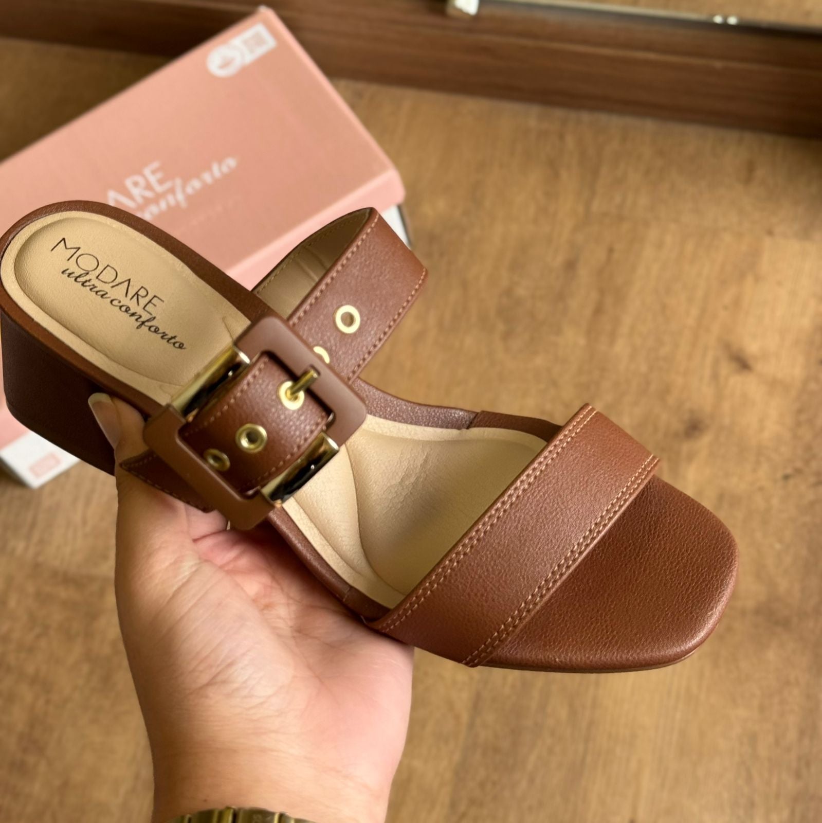 Sandália Modare Salto Bloco Fivela 7172.124