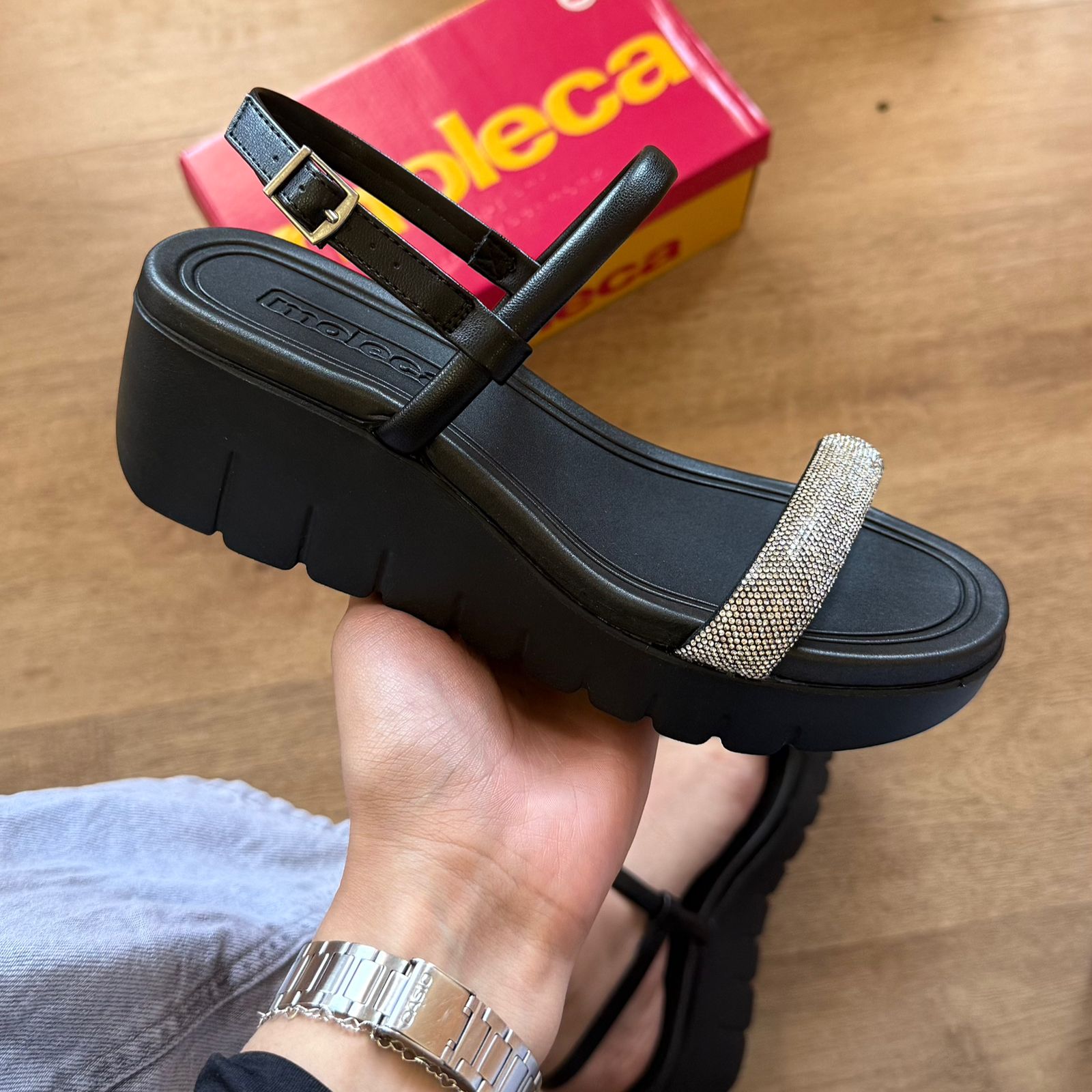 Sandália Moleca Plataforma Tira em Strass 5536.106