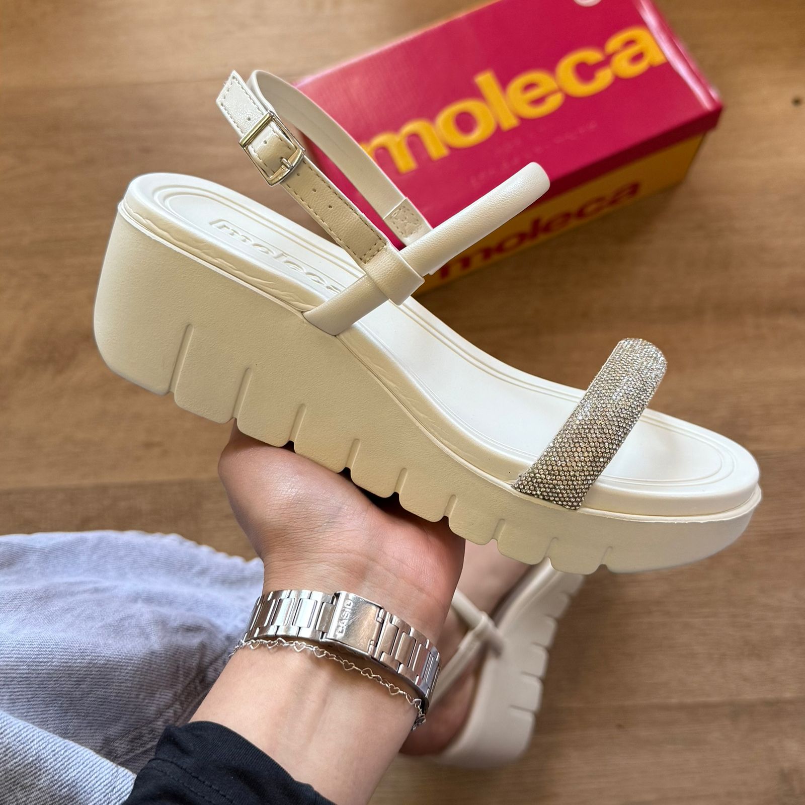 Sandália Moleca Plataforma Tira em Strass 5536.106