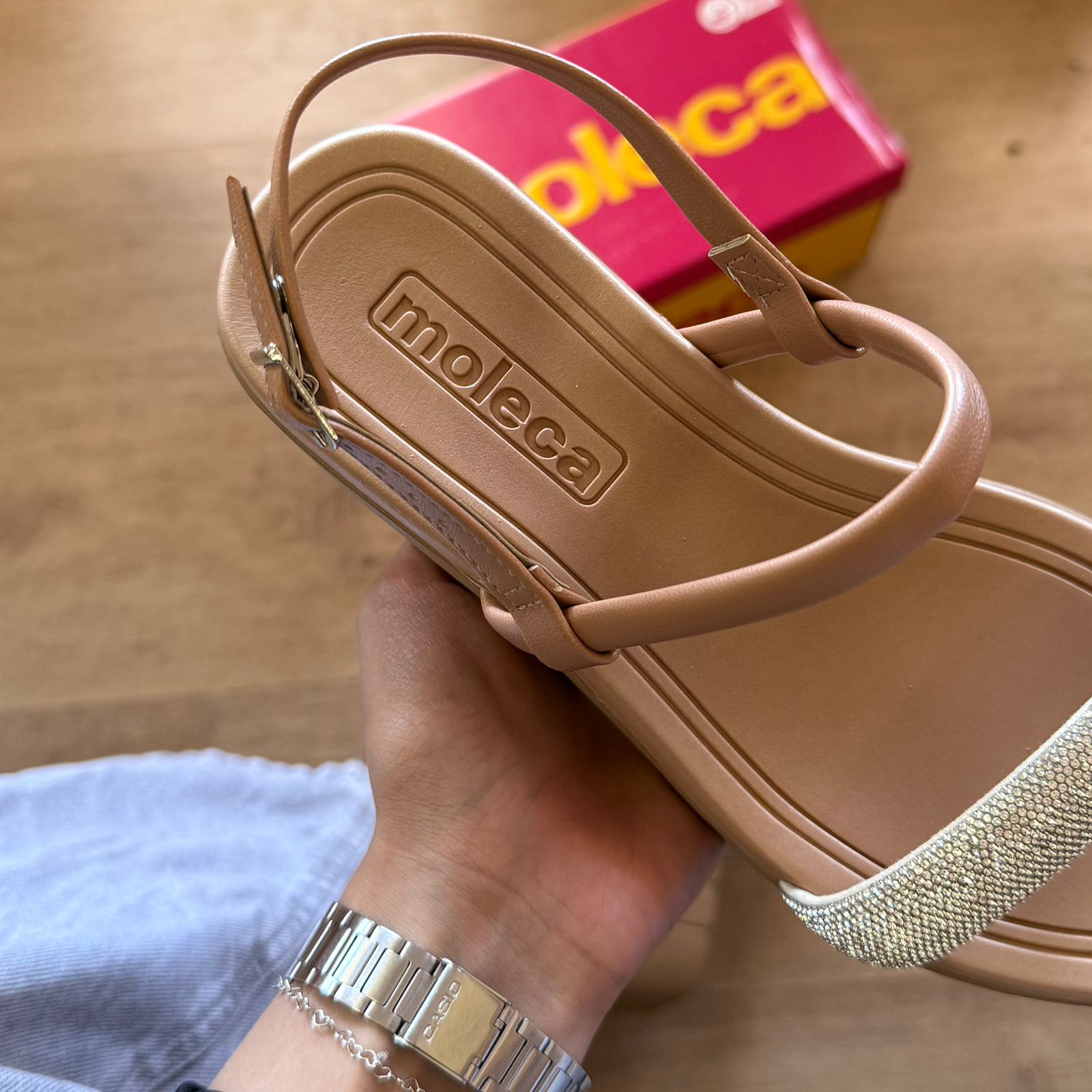 Sandália Moleca Plataforma Tira em Strass 5536.106