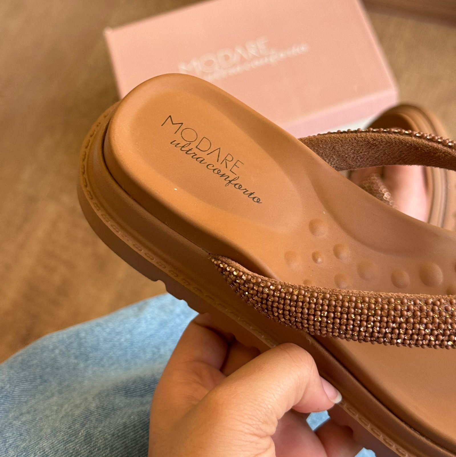 Sandália Modare Plataforma Tiras Em Strass 7200.110